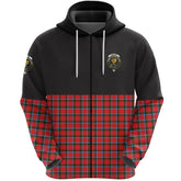 Sinclair Modern Clan Half Of Tartan Zipper Hoodie